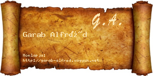 Garab Alfréd névjegykártya